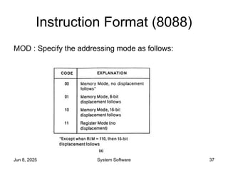 Machine Language of Intel 8088: Instruction format and Types | PPT