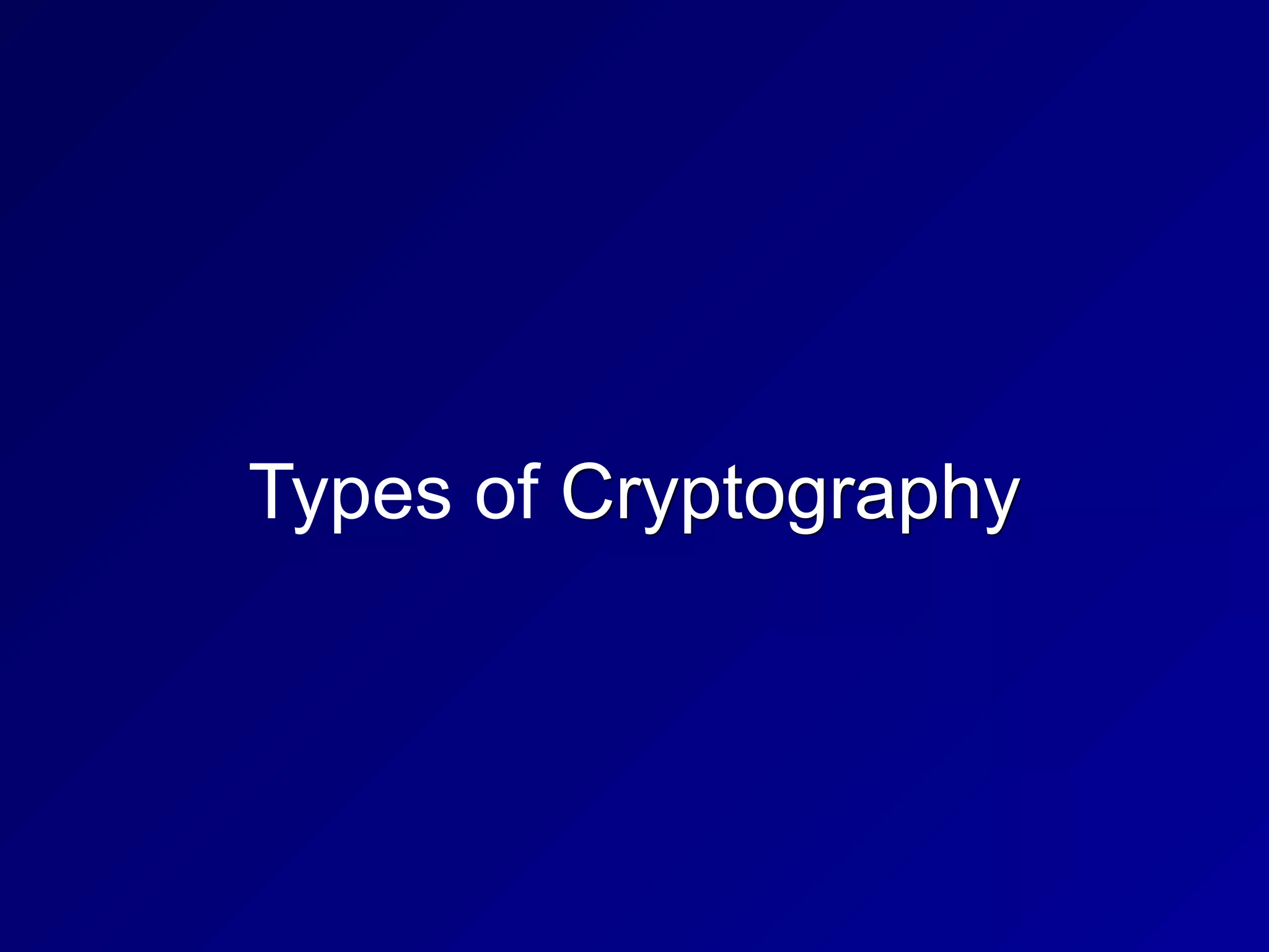 Types of Cryptography
 