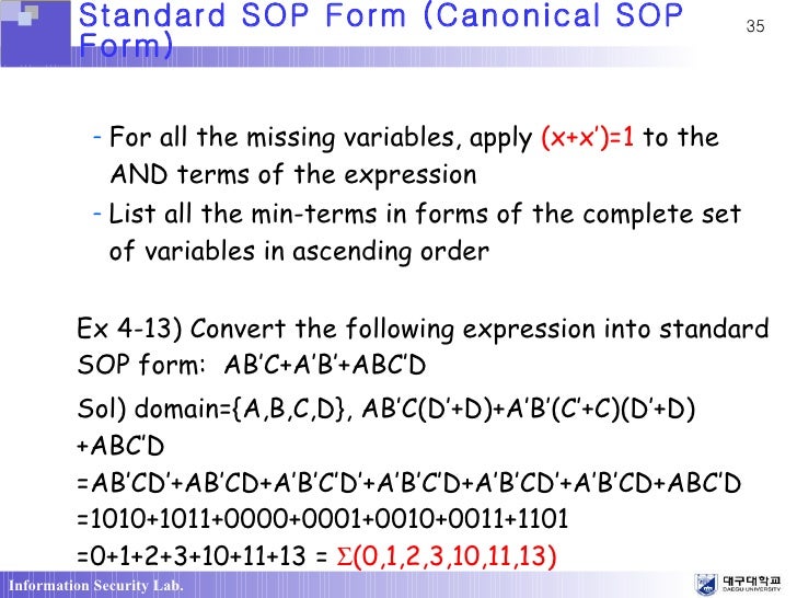 ch4 boolean algebra and logic simplication1 canonical sop form