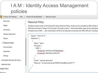 I A M : Identity Access Management
policies
 