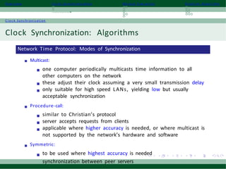 Comprehensive Overview of Communication and Synchronization in ...