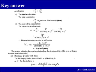 Key answer
CH4: Fluid Kinematics
 