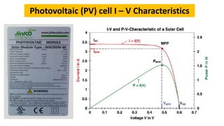 Photovoltaic (PV) cell I – V Characteristics
 