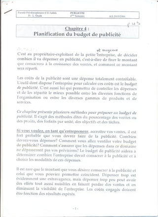 Ch4 planification du budget de publicité