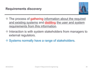 Software Engineering - Chapter 4 - Requirements engineering | PPTX