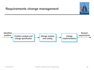 Requirements change management
Chapter 4 Requirements Engineering 83
30/10/2014
 