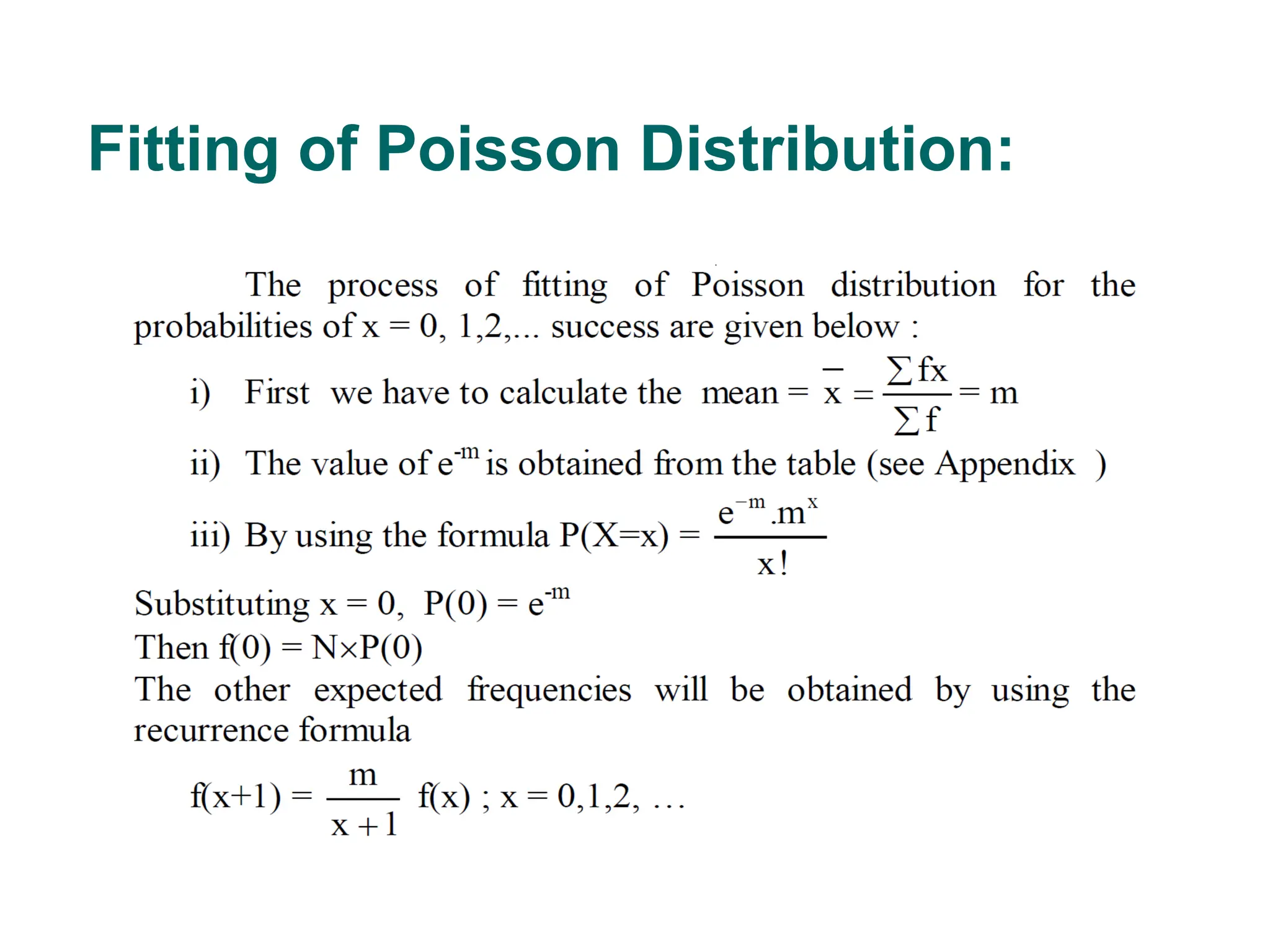Fitting of Poisson Distribution:
55
 