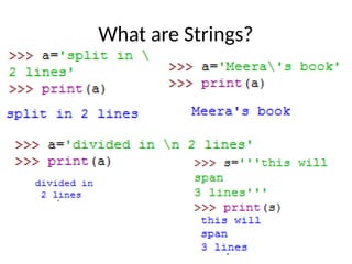 "Strings in Python - Presentation Slide" | PPTX