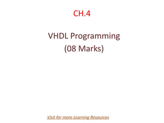 Comprehensive Guide to VHDL Programming: Concurrent and Sequential ...