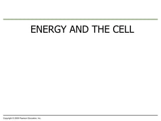 ENERGY AND THE CELL Copyright © 2009 Pearson Education, Inc. 