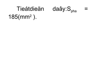 Tieátdieän daây:Spha = 
185(mm2 ). 
 