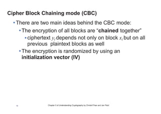 Chapter 5 of Understanding Cryptography by Christof Paar and Jan Pelzl
Example of encrypting bitmaps in ECB mode
• Identical plaintexts are mapped to identical ciphertexts
• Statistical properties in the plaintext are preserved in the ciphertext
18
 