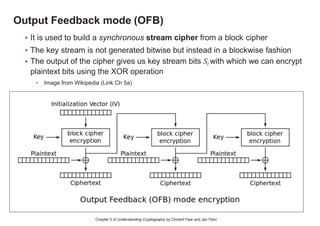 Chapter 5 of Understanding Cryptography by Christof Paar and Jan Pelzl
Cipher Block Chaining mode (CBC)
• Image from Wikipedia (Link Ch 5a)
23
 