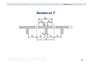 49
Section en T
1. Introduction 3. Sec. rect. (A’=0) 5. Section en T2. Hypothèses 4. Sec. rect. avec A’ 6. Divers
 