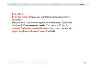 64
1. Introduction 3. Sec. rect. (A’=0) 5. Section en T2. Hypothèses 4. Sec. rect. avec A’ 6. Divers
 
