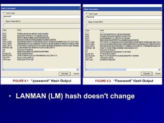 • LANMAN (LM) hash doesn't change
 