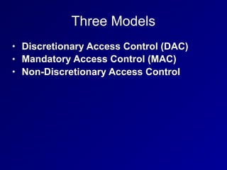 Task-Based Access Control
• Works like RBAC, but focuses on the
tasks each subject must perform
• Such as writing prescrip...