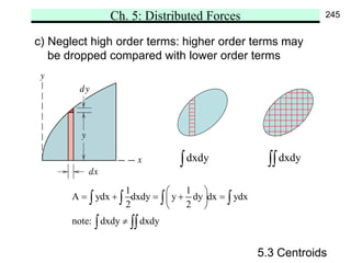 Distributes force system centroid and moment of inertia | PDF
