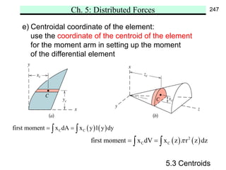 Distributes force system centroid and moment of inertia | PDF