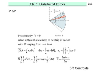 Distributes force system centroid and moment of inertia | PDF
