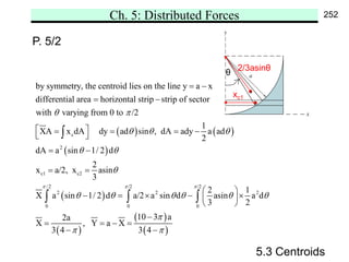 Distributes force system centroid and moment of inertia | PDF