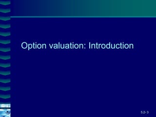 5.2- 3
Cover
image
Option valuation: Introduction
 