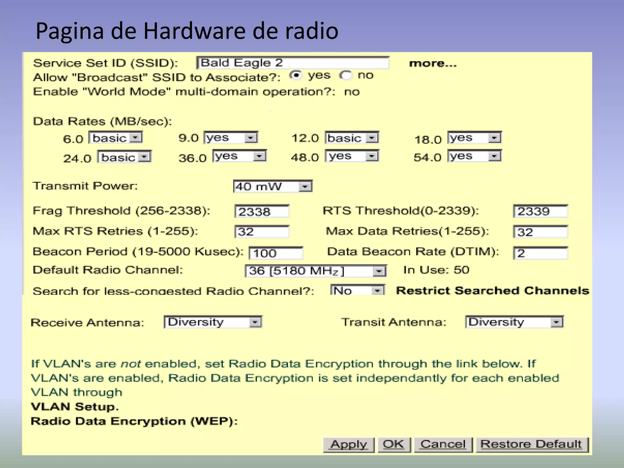 Pagina de Hardware de radio
 