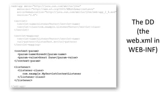The 
DD 
(the 
web.xml 
in 
WEB-­‐INF) 
 