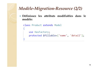Modèle-Migration-Resource (2/2)
 Définissez les attributs modifiables dans le
modèle:
12
 