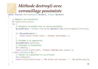 Méthode destroy() avec
verrouillage pessimiste
35
 