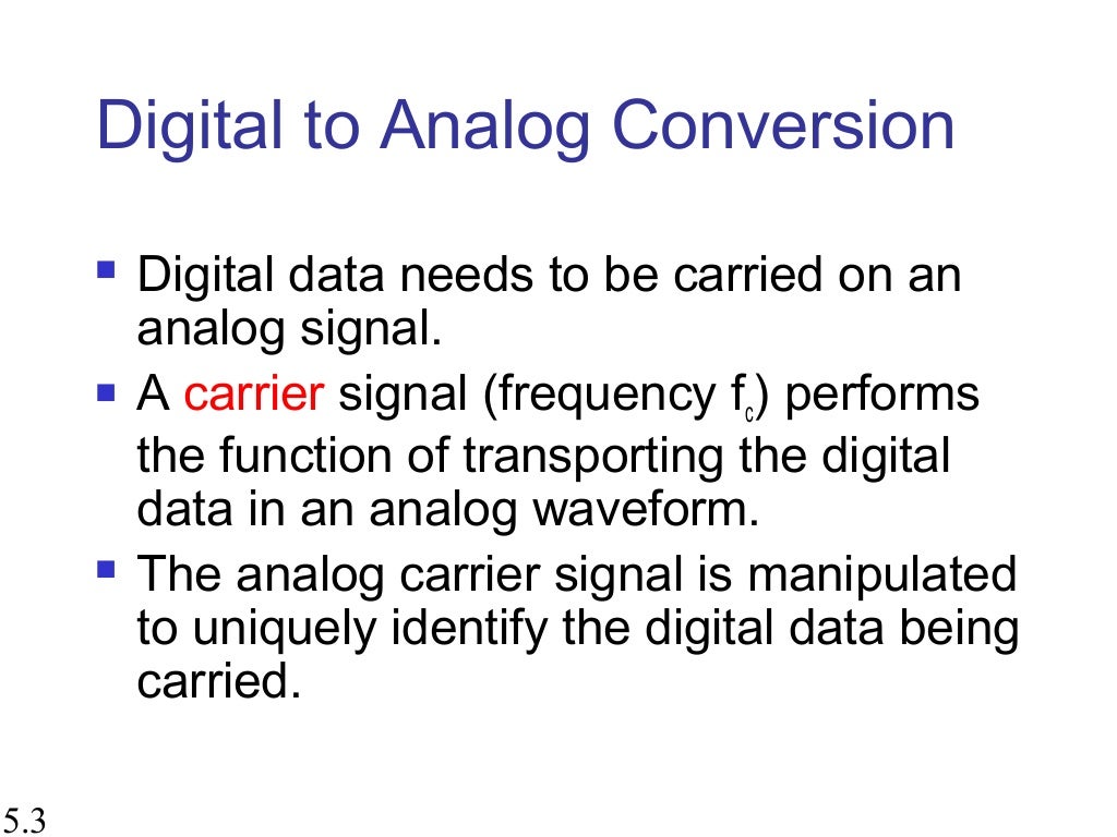 Digital to analog conversion
