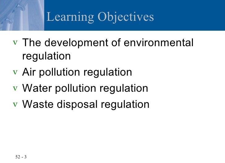 Chapter 52 Environmental Regulation