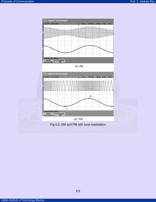 Principles of Communication

Prof. V. Venkata Rao

Fig 5.2: AM and FM with tone modulation

5.5
Indian Institute of Technology Madras

 