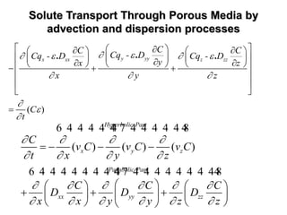 Basics of Contaminant Transport in Aquifers (Lecture) | PPT