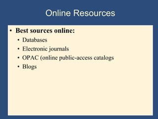 reliable online sources for research paper
