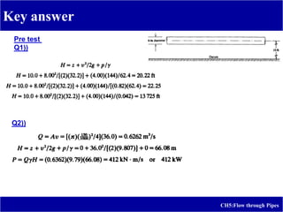 Key answer
CH5:Flow through Pipes
Pre test
))
1
Q
))
2
Q
 