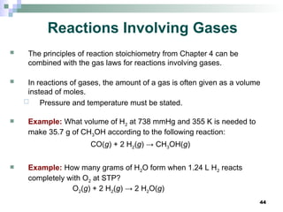 ch5_Gases and KMT, laws of gases, Boyles, Charles, Ideal gas law | PPT