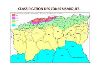 CLASSIFICATION DES ZONES SISMIQUES
 
