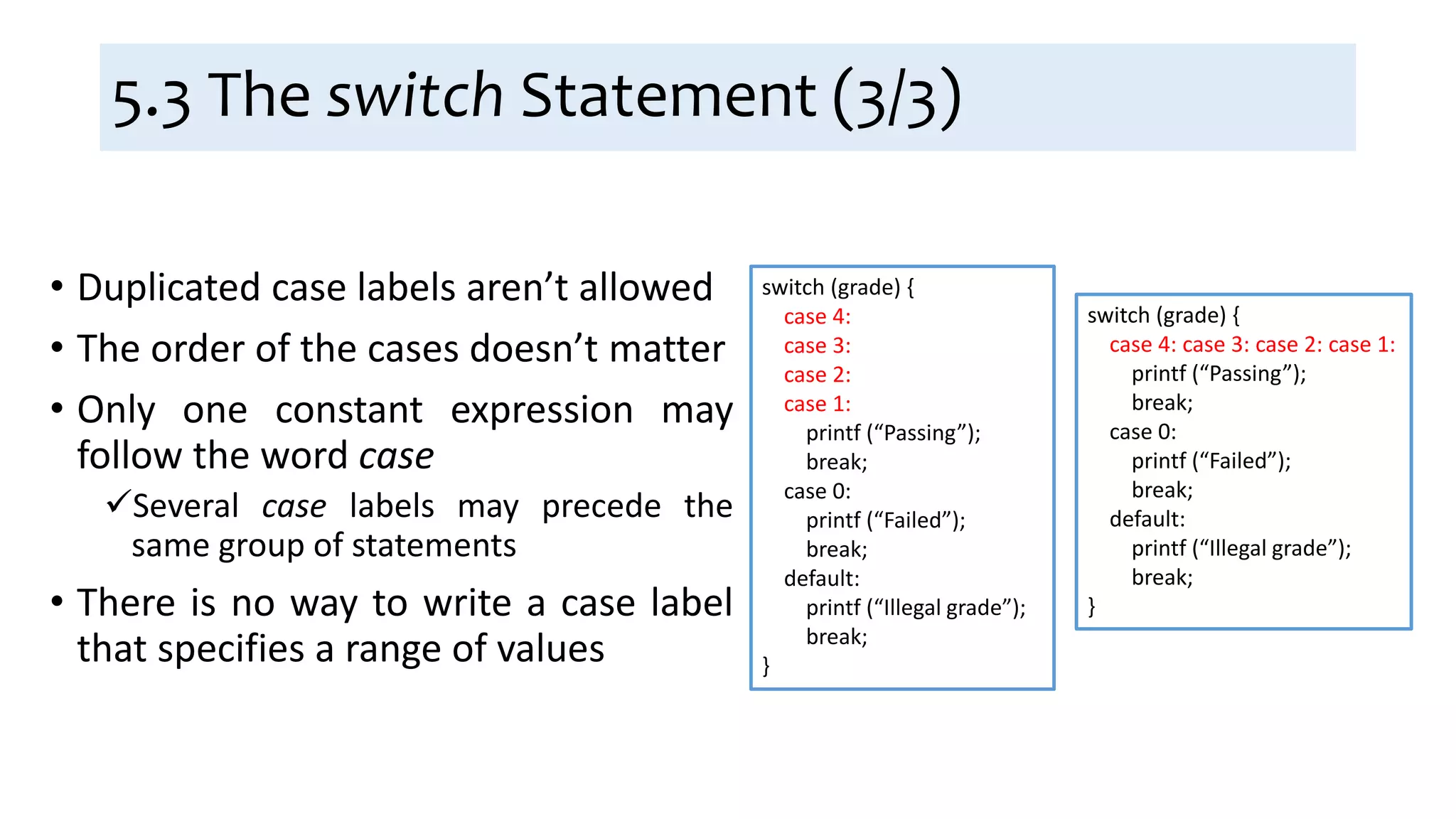 Ch5 Selection Statements | PPT