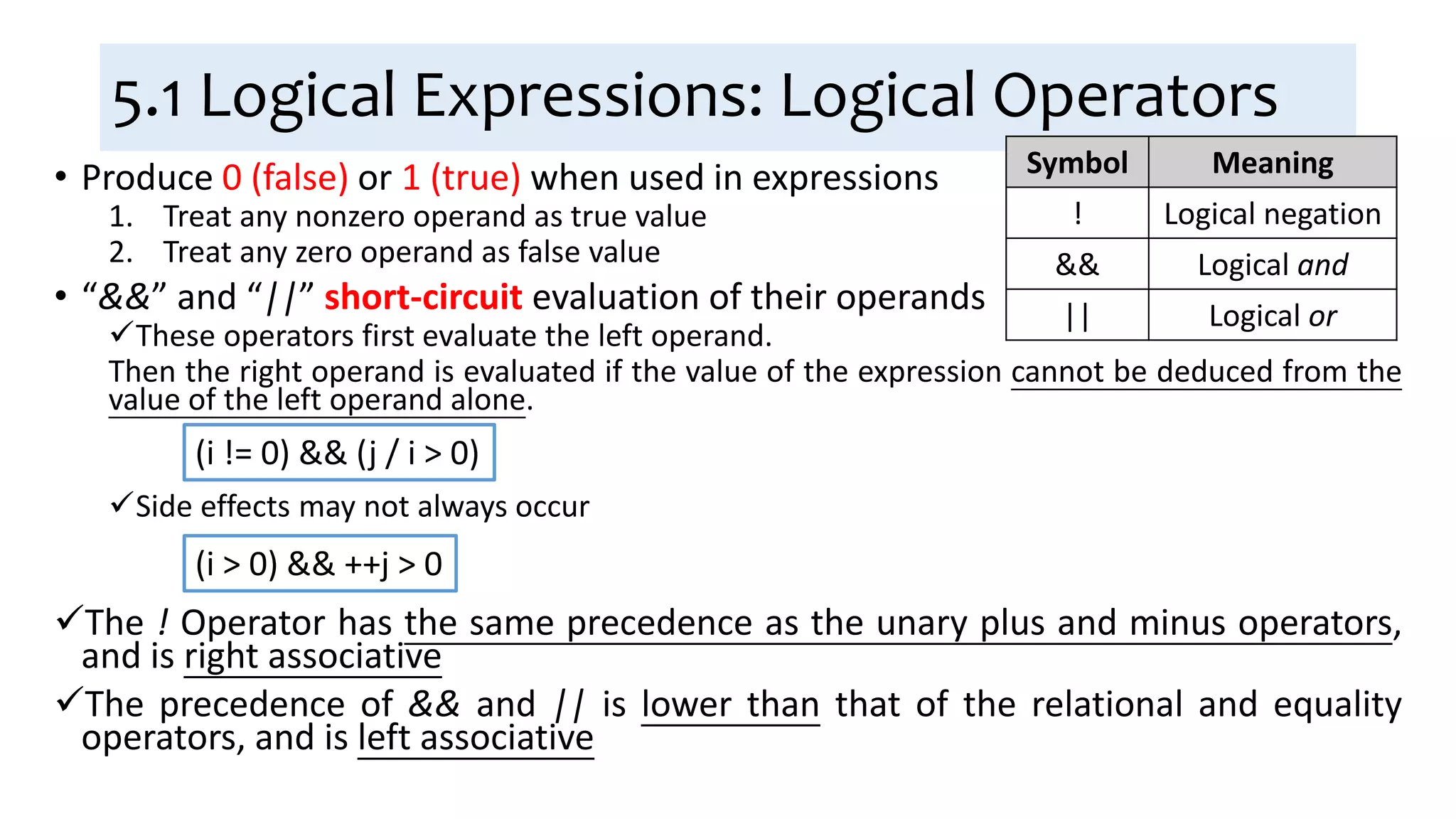 Ch5 Selection Statements | PPT