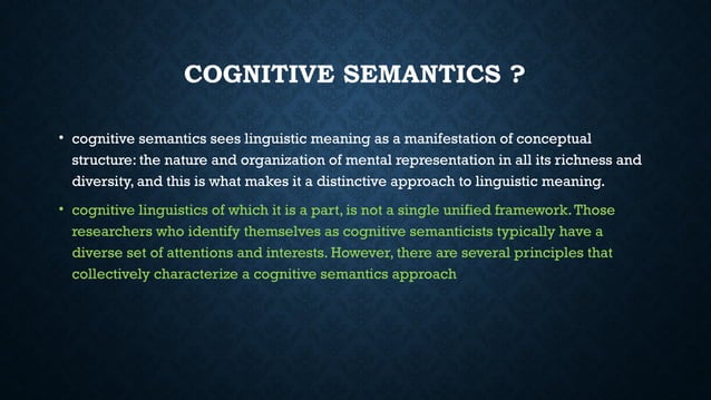 Introduction to cognitive semantics.pptx | Science