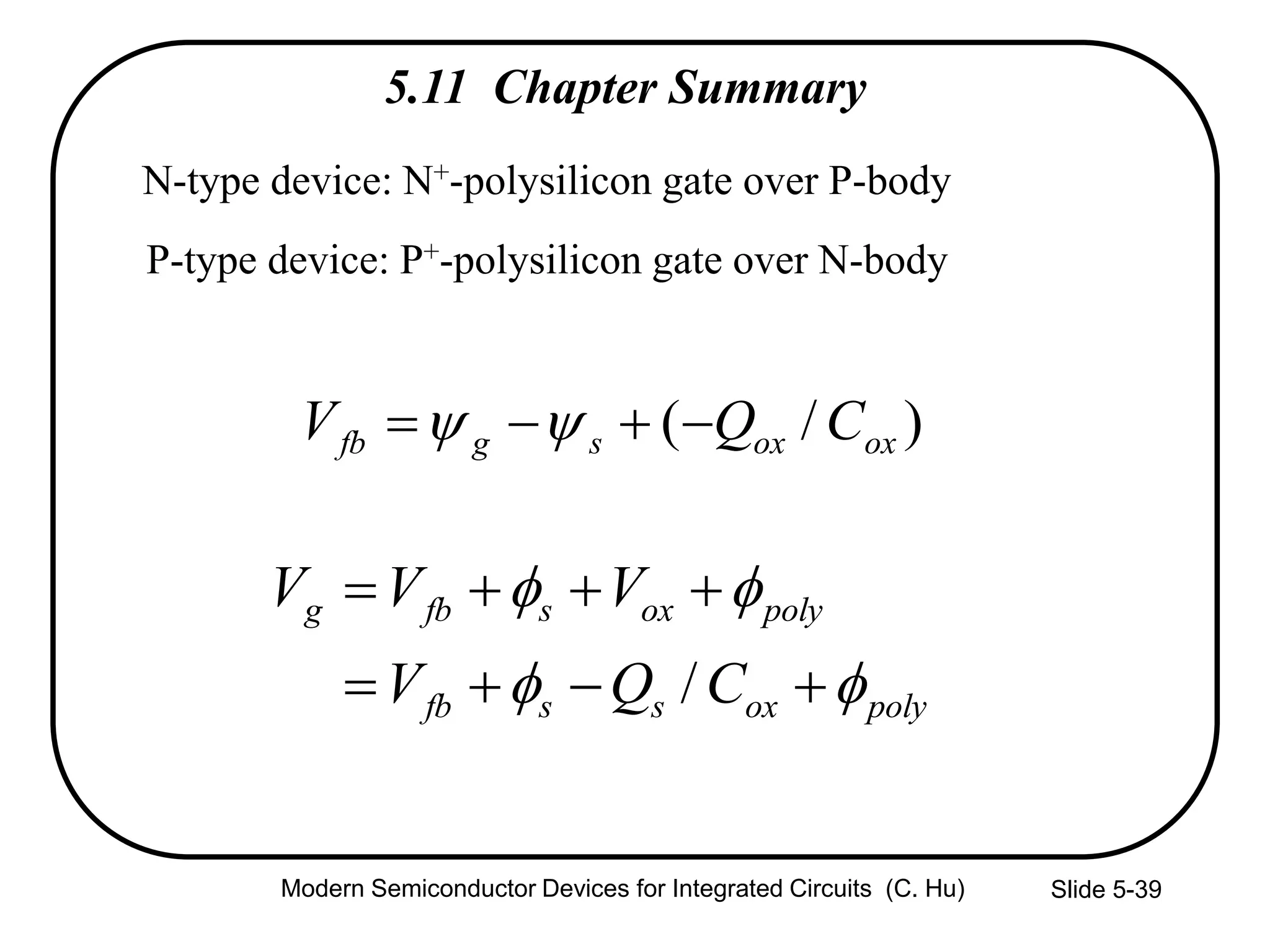 Ch5 lecture slides Chenming Hu Device for IC | PPT