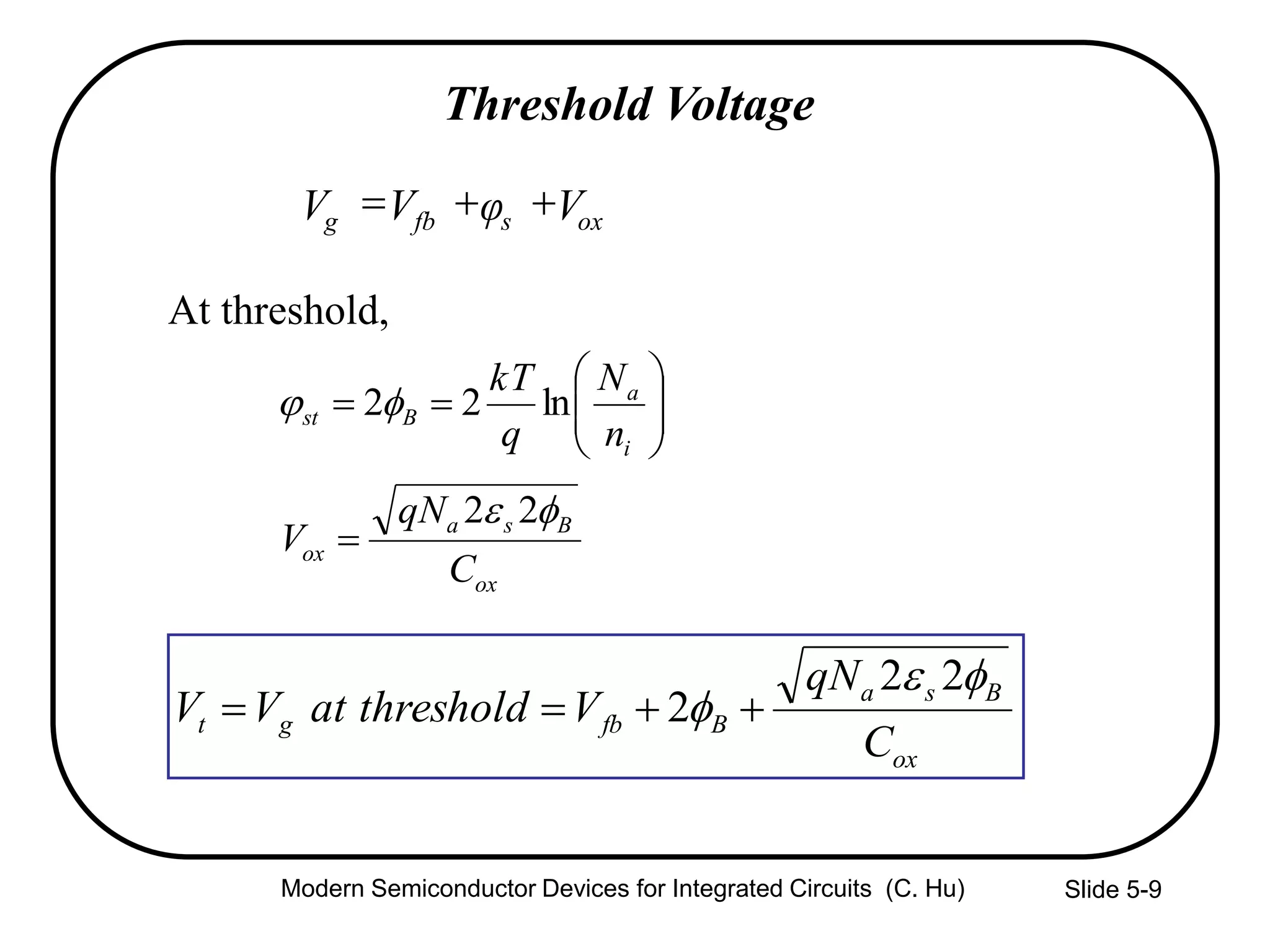 Ch5 lecture slides Chenming Hu Device for IC | PPT
