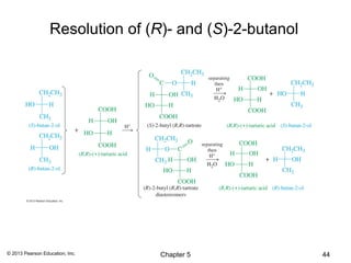 Resolution of (R)- and (S)-2-butanol




© 2013 Pearson Education, Inc.    Chapter 5              44
 