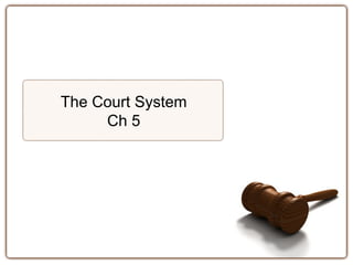 The Court System
     Ch 5
 