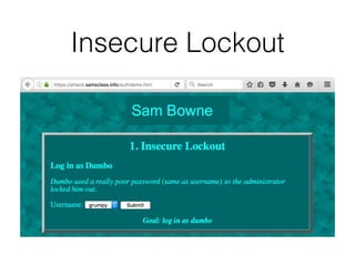 Insecure Lockout
 