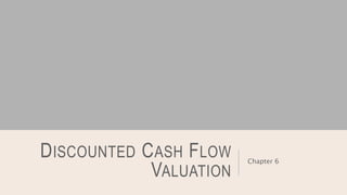DISCOUNTED CASH FLOW
VALUATION
Chapter 6
 