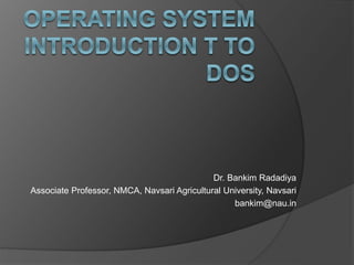 Dr. Bankim Radadiya
Associate Professor, NMCA, Navsari Agricultural University, Navsari
bankim@nau.in
 