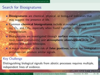 O2 Biosignatures Chapter six space science how space is studied | PDF