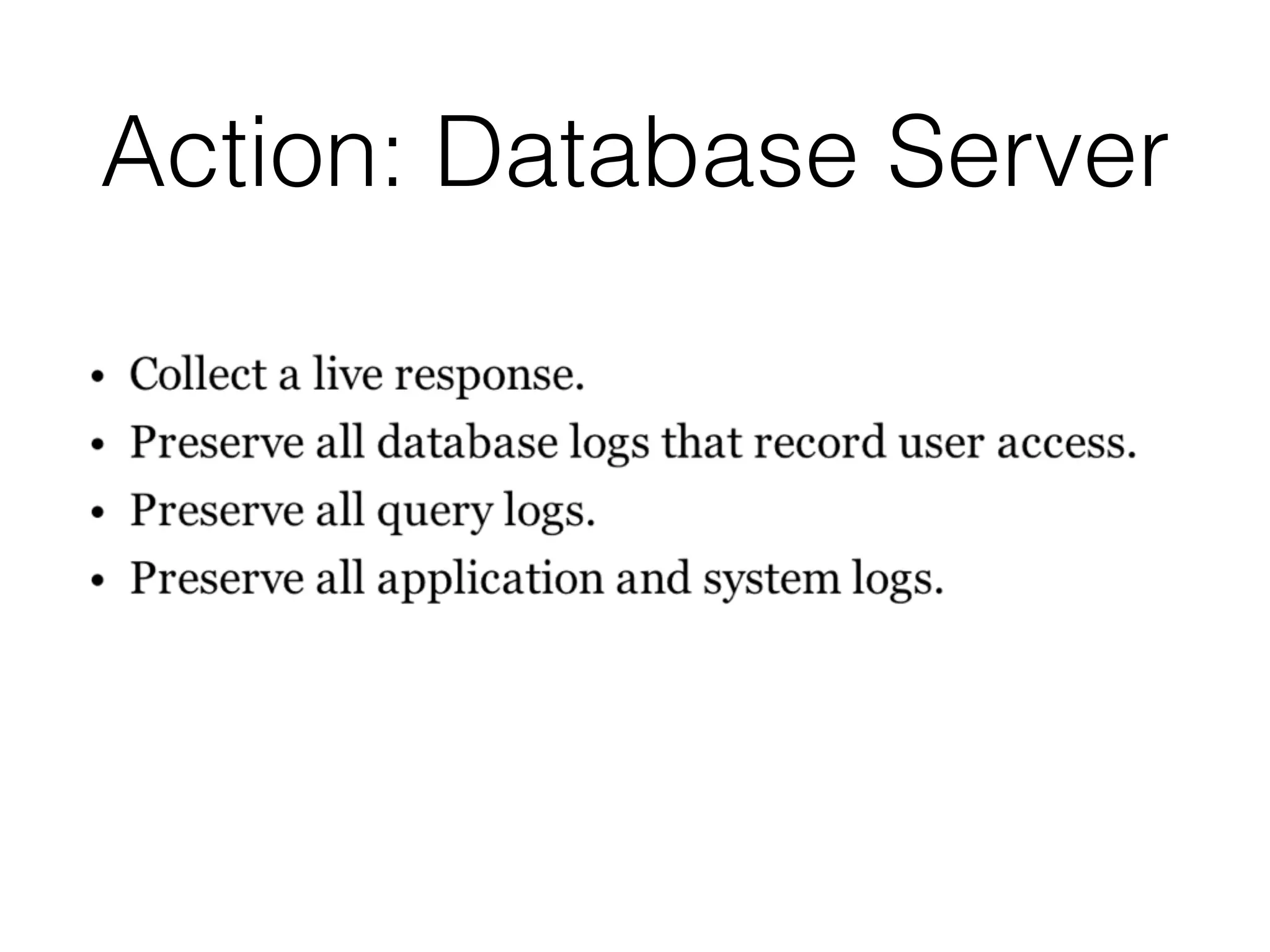 Action: Database Server
 